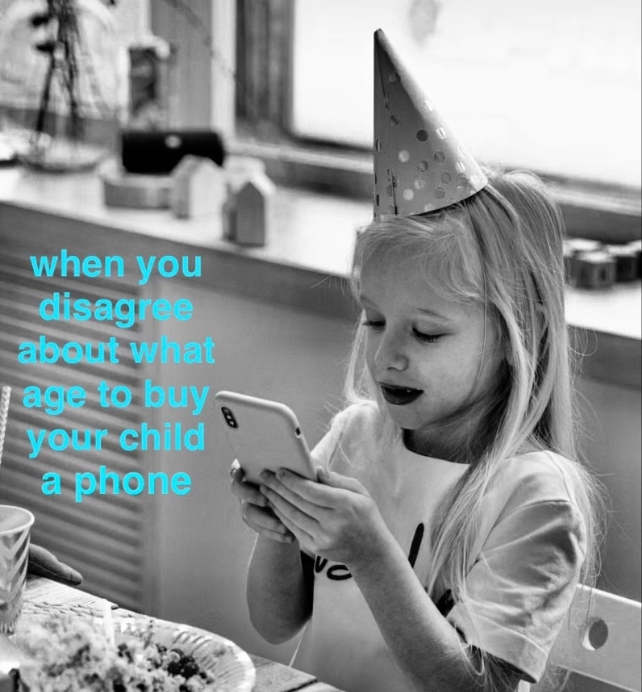 When you disagree about what age to buy your child a phone